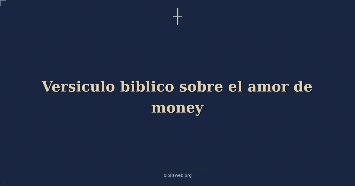 Versículos Bíblicos sobre el amor de dinero