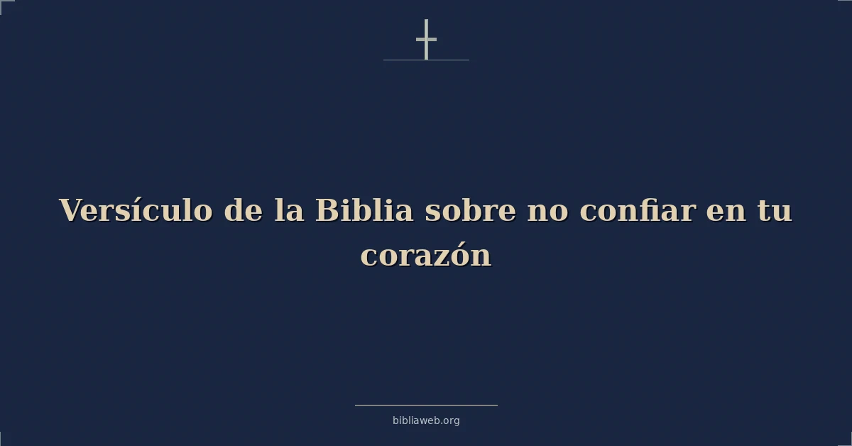 Versículo de la Biblia sobre no confiar en tu corazón