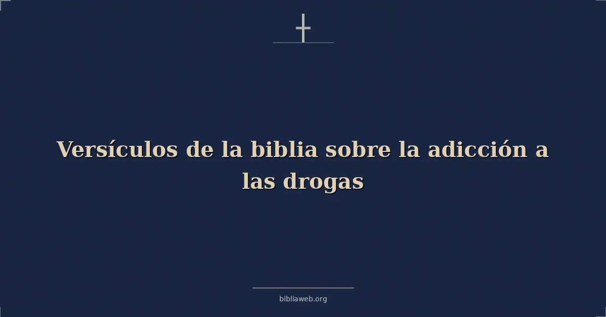 Versículos de la biblia sobre la adicción a las drogas
