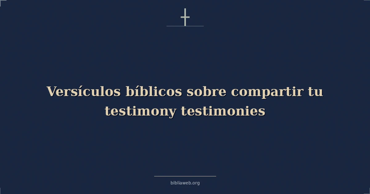 Versículos Bíblicos sobre compartir tu testimonio testimonios