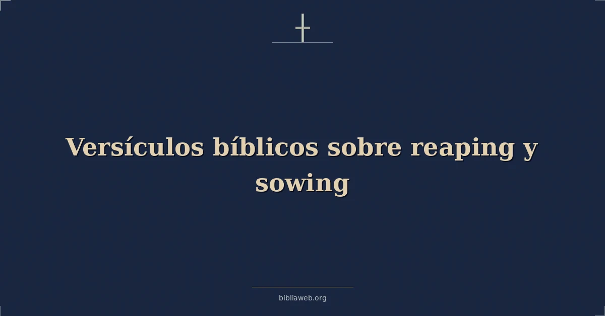 Versículos Bíblicos sobre cosechando y sembrando