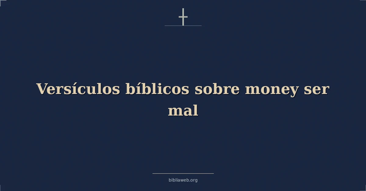 Versículos Bíblicos sobre dinero ser mal