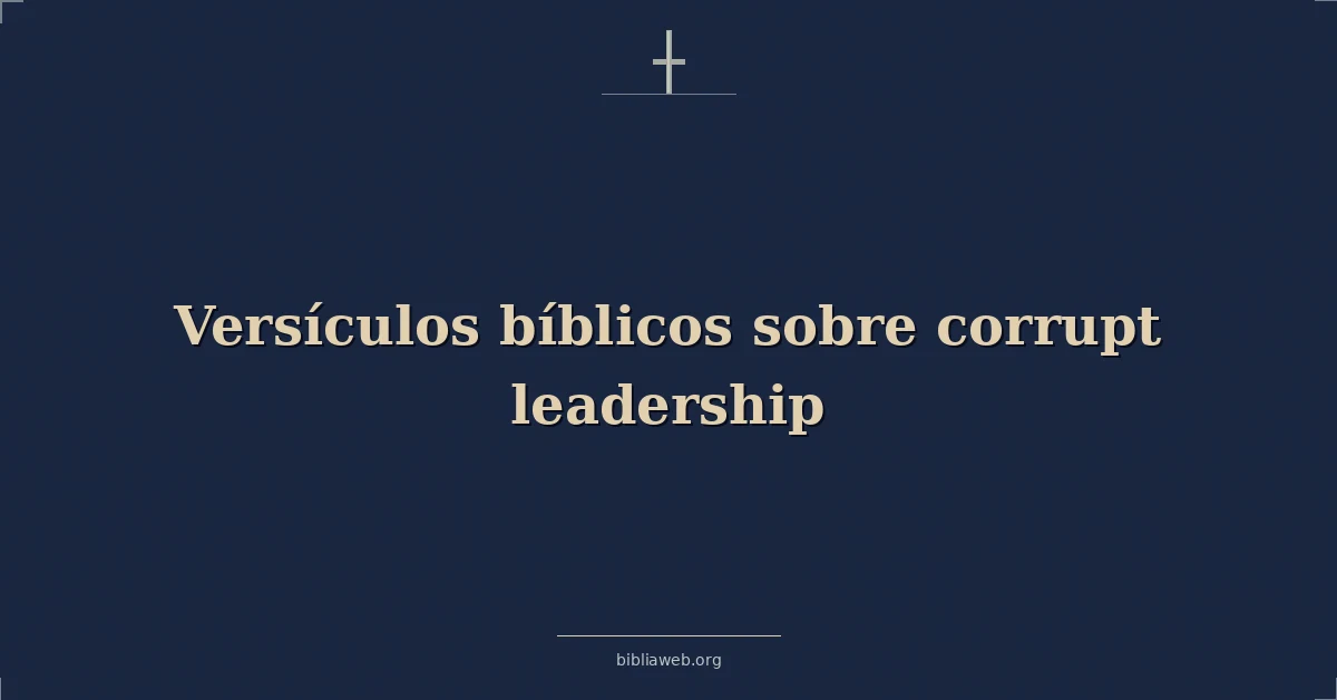 Versículos Bíblicos sobre el liderazgo corrupto