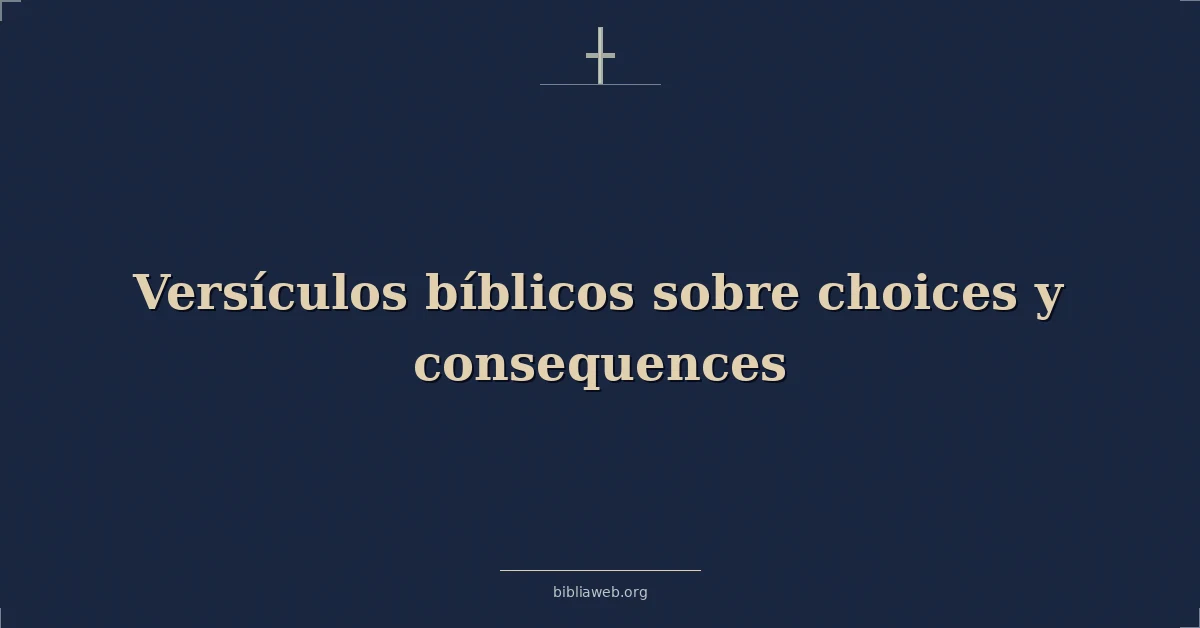 Versículos Bíblicos sobre elecciones y consecuencias