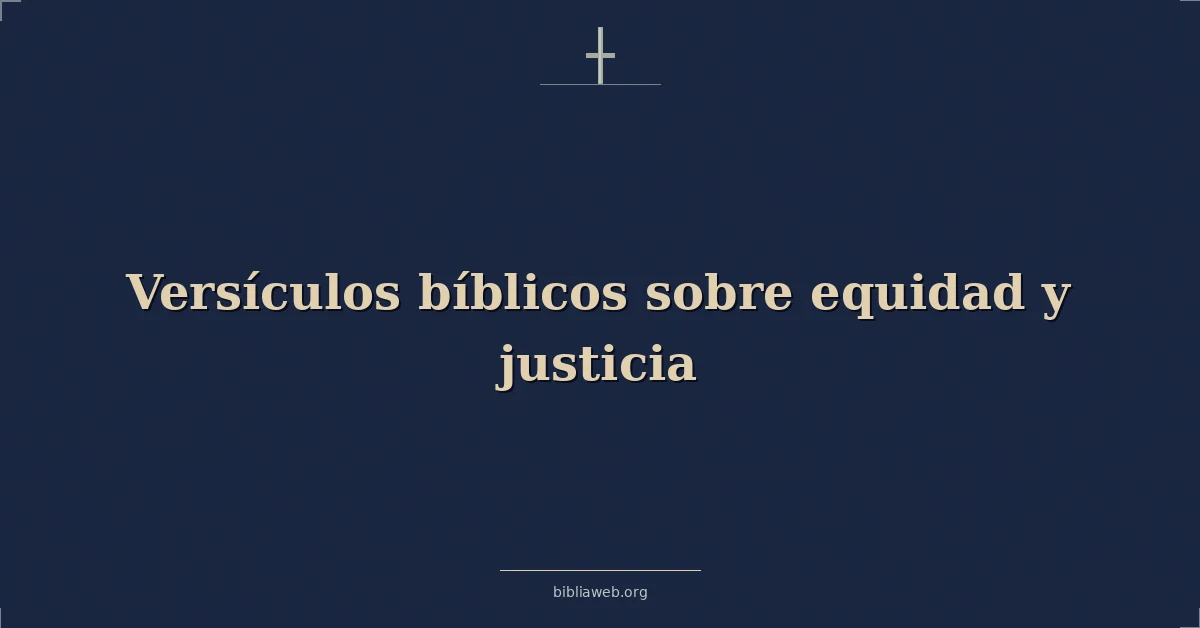 Versículos Bíblicos sobre equidad y justicia