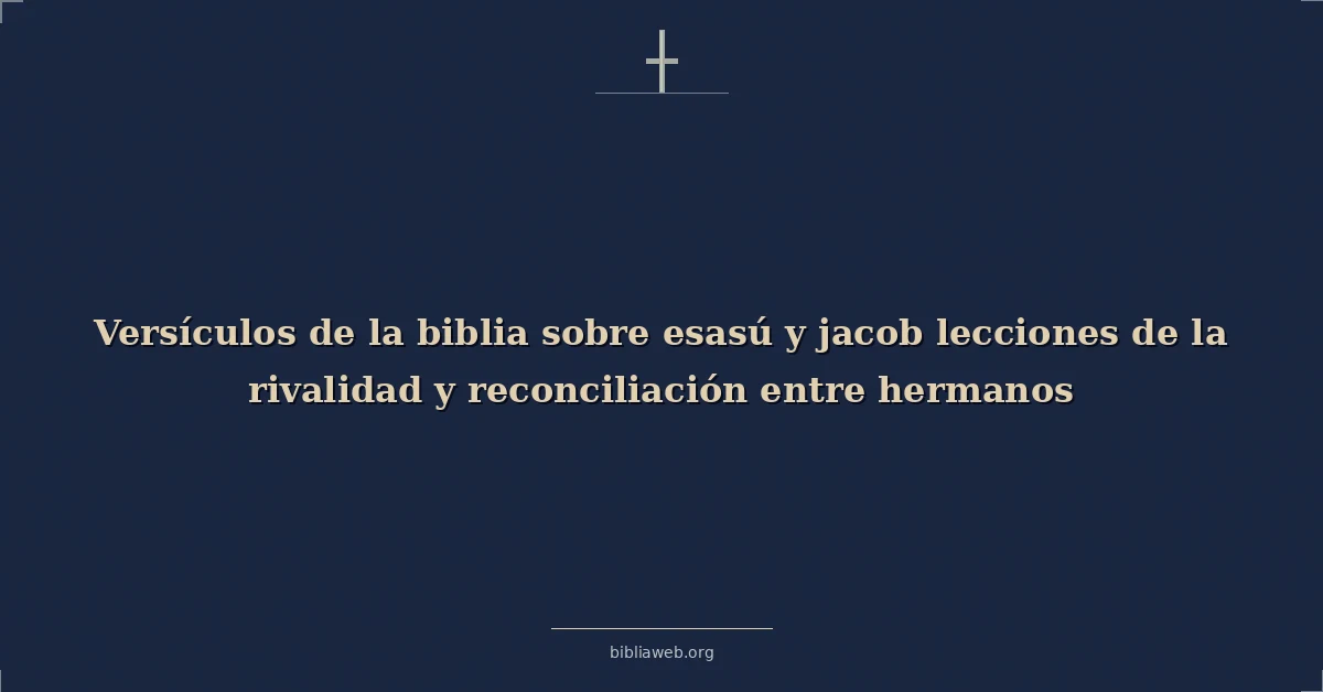 Versículos de la biblia sobre esasú y jacob lecciones de la rivalidad y reconciliación entre hermanos