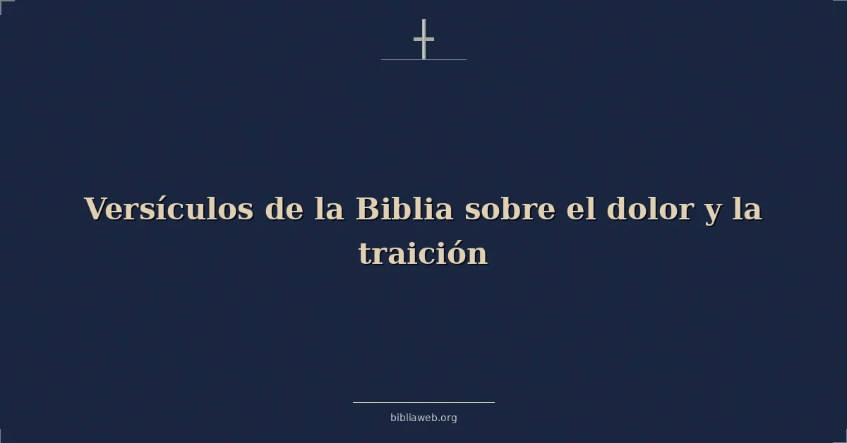 Versículos de la Biblia sobre el dolor y la traición