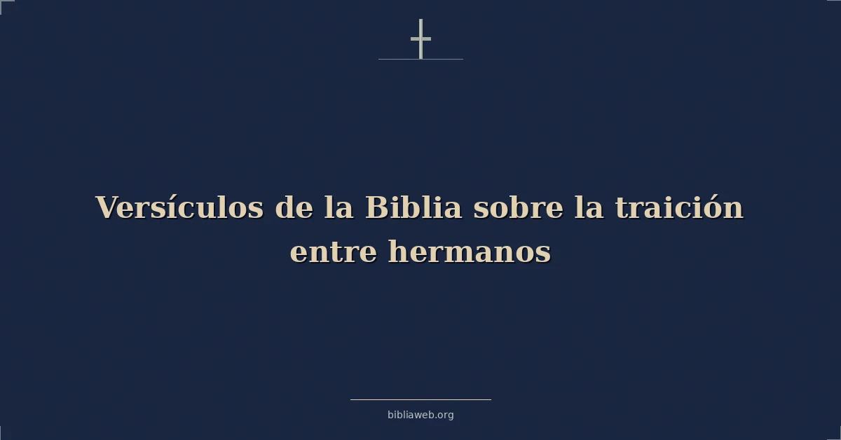 Versículos de la Biblia sobre la traición entre hermanos