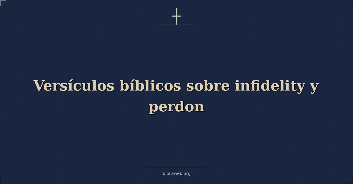 Versículos Bíblicos sobre la infidelidad y el perdón
