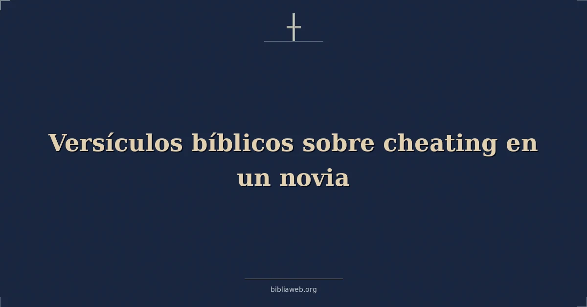 Versículos Bíblicos sobre la infidelidad en una novia