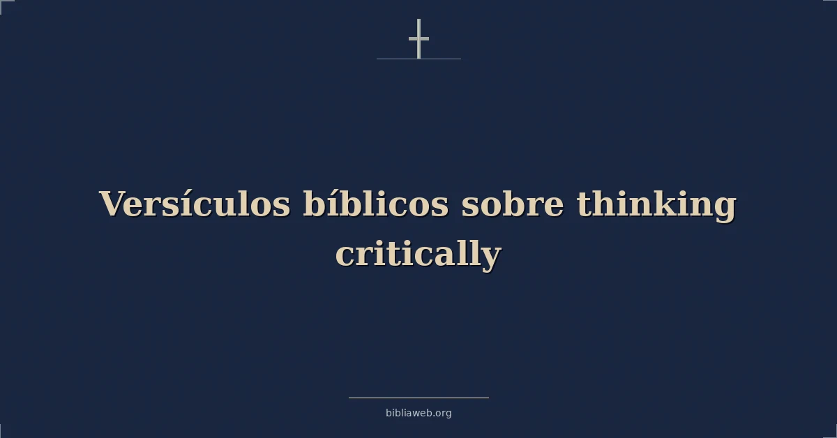 Versículos bíblicos sobre thinking critically