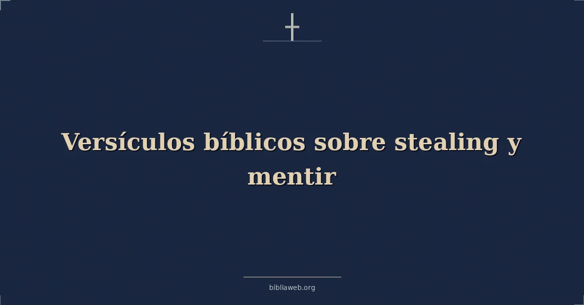 Versículos Bíblicos sobre robar y mentir