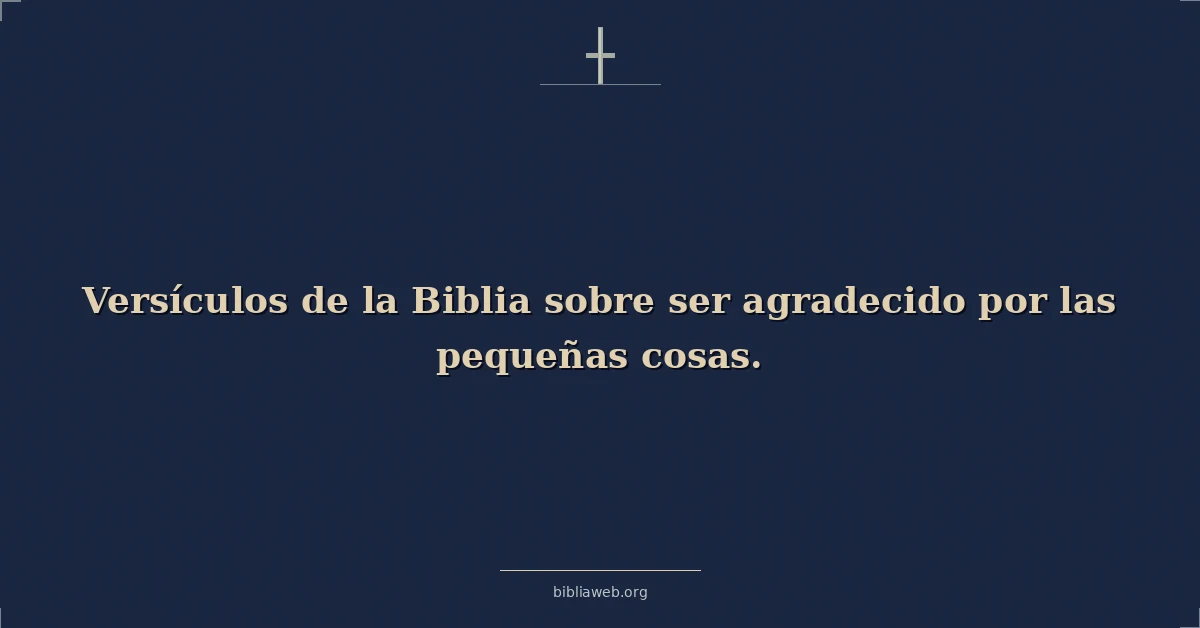 Versículos de la Biblia sobre ser agradecido por las pequeñas cosas