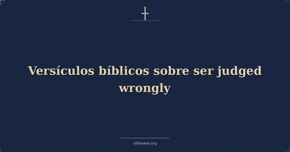 Versículos Bíblicos sobre ser juzgado injustamente